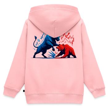 Stier gegen Bär Wall Street Börsenkampf Aktien - Kinder Premium Organic Zip Hoodie - Rosa - Hinten - AI Model Kid Female (0cm)
