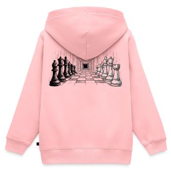 Schach Strategie – Endlose Perspektive - Kinder Premium Organic Zip Hoodie - Rosa - Hinten - AI Model Kid Female (0cm)