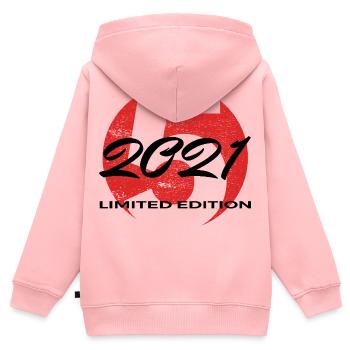 5. Geburtstag 2021 Jungen und Mädchen Geschenk - Kinder Premium Organic Zip Hoodie - Rosa - Hinten - AI Model Kid Female (0cm)