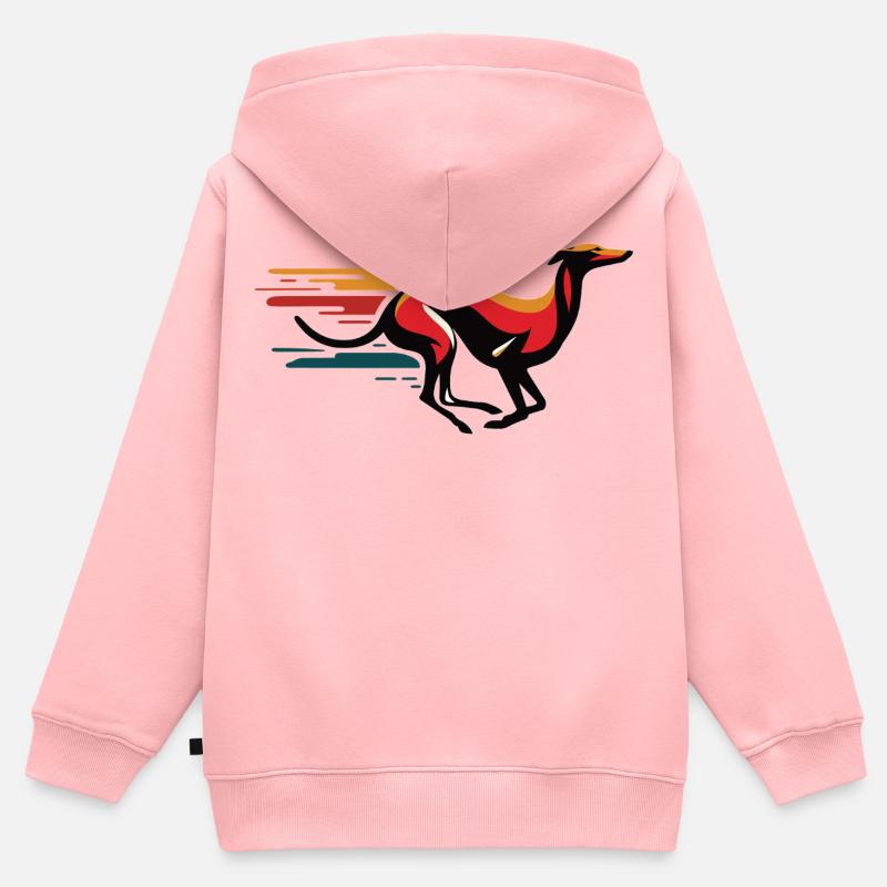 Logo Galgo n° 12 - Sweat Premium à capuche zippé enfant bio - rose