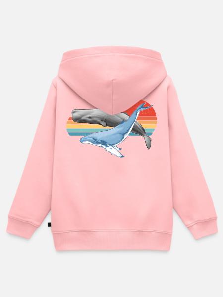 Pottwal und Buckelwal - Kinder Premium Organic Zip Hoodie - Rosa