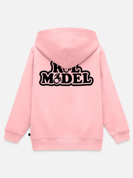 Jeder Rollstuhlnutzer ist ein Vorbild # - Kinder Premium Organic Zip Hoodie - Rosa