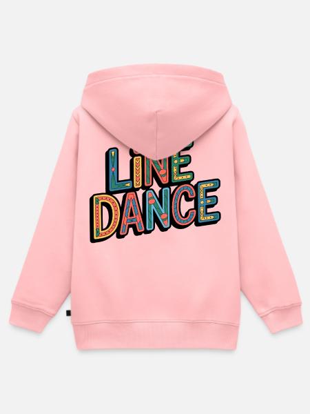Line Dance Western Schriftzug - Kinder Premium Organic Zip Hoodie - Rosa