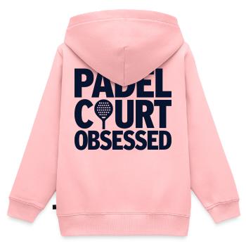 Padel Court Obsessed Leidenschaft für Sportler - Kinder Premium Organic Zip Hoodie - Rosa - Hinten - AI Model Kid Female (0cm)