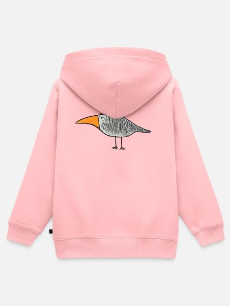 Vogel mit orangem Schnabel - Kinder Premium Organic Zip Hoodie - Rosa