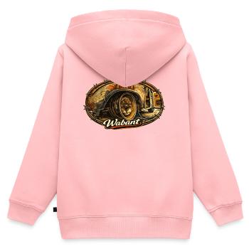 Wabant Rostiges Oldtimer-Radwagen - Kinder Premium Organic Zip Hoodie - Rosa - Hinten - AI Model Kid Female (0cm)