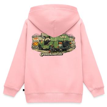 Grenzkontrolle Vintage Auto Symbolik - Kinder Premium Organic Zip Hoodie - Rosa - Hinten - AI Model Kid Female (0cm)