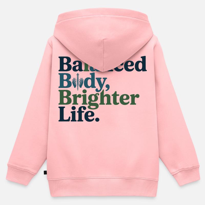 Ostéopathe Corps Équilibré Vie Professionnel - Sweat Premium à capuche zippé enfant bio - rose