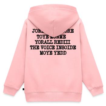 JONE GASPILLE TON JOUET MONME YORALL REDIII LA VOIX - Sweat Premium à capuche zippé enfant bio - rose - Dos - AI Model Kid Female (0cm)