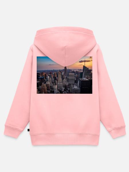 Städtische Abendruhe - Kinder Premium Organic Zip Hoodie - Rosa