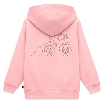 Excavatrice - Sweat Premium à capuche zippé enfant bio - rose - Dos - AI Model Kid Female (0cm)