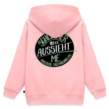 Schlimmer als es aussieht, M.E.  - Kinder Premium Organic Zip Hoodie - Rosa - Hinten - AI Model Kid Female (0cm)