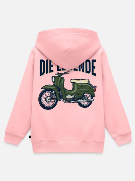 Simson Schwalbe DDR - Kinder Premium Organic Zip Hoodie - Rosa