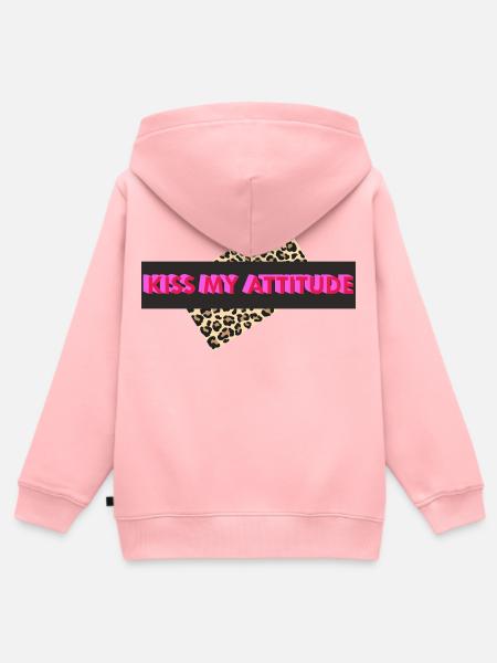 Kiss My Attitude - Kinder Premium Organic Zip Hoodie - Rosa