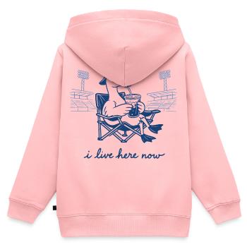 Lustige Gans, ich wohne hier jetzt, Baseball - Kinder Premium Organic Zip Hoodie - Rosa - Hinten - AI Model Kid Female (0cm)