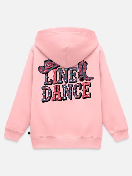 Lone Dance Western Boots Stars - Kinder Premium Organic Zip Hoodie - Rosa