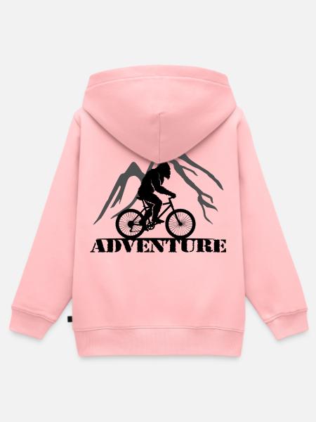 Adventure - Kinder Premium Organic Zip Hoodie - Rosa