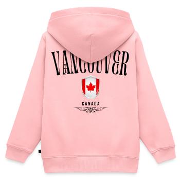 Souvenir de Vancouver, design élégant de Vancouver - Sweat Premium à capuche zippé enfant bio - rose - Dos - AI Model Kid Female (0cm)