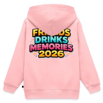 Fête Pinata 2026 - Sweat Premium à capuche zippé enfant bio - rose - Dos - AI Model Kid Female (0cm)