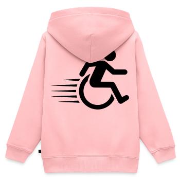 Rollstuhlfahrer unterwegs # - Kinder Premium Organic Zip Hoodie - Rosa - Hinten - AI Model Kid Female (0cm)