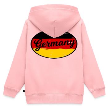 Germany Schriftflagge Wellenlook - Kinder Premium Organic Zip Hoodie - Rosa - Hinten - AI Model Kid Female (0cm)