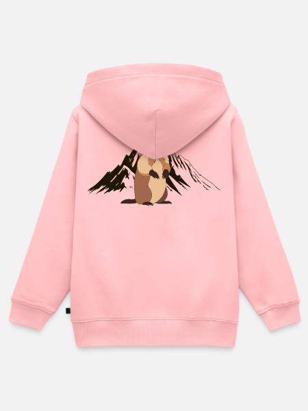 Alpen-Marmottier-Abenteuer - Kinder Premium Organic Zip Hoodie - Rosa