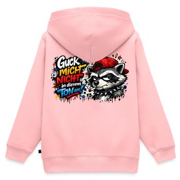Guck mich nicht in diesem Ton an! - Kinder Premium Organic Zip Hoodie - Rosa - Hinten - AI Model Kid Female (0cm)