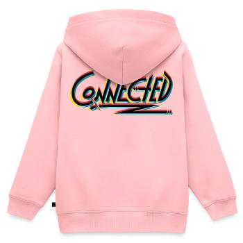 Connected_black_prism - Kinder Premium Organic Zip Hoodie - Rosa - Hinten - AI Model Kid Female (0cm)