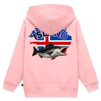 Iceland Coalfish Fishing - Pollock Fishing - Kids Premium Organic Zip-up Hoodie - rose - Back - AI Model Kid Female (0cm)