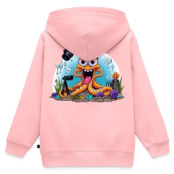 Tauchender Foto-Oktopus - Kinder Premium Organic Zip Hoodie - Rosa - Hinten - AI Model Kid Female (0cm)
