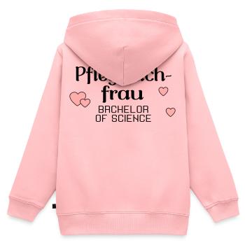 Licence en soins infirmiers - Diplôme en soins infirmiers - Sweat Premium à capuche zippé enfant bio - rose - Dos - AI Model Kid Female (0cm)
