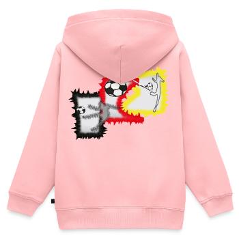 Kicker Fußball Stürmer  - Kinder Premium Organic Zip Hoodie - Rosa - Hinten - AI Model Kid Female (0cm)