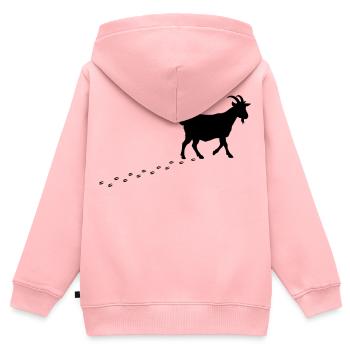 Ziege Fussspuren Hufe - Kinder Premium Organic Zip Hoodie - Rosa - Hinten - AI Model Kid Female (0cm)