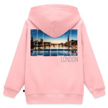 London UK Skyline United Kingdom England Souvenir - Kids Premium Organic Zip-up Hoodie - rose - Back - AI Model Kid Female (0cm)