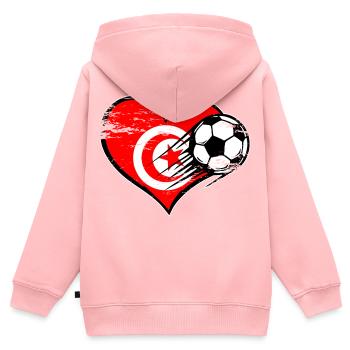 Tunisia Flag - Kids Premium Organic Zip-up Hoodie - rose - Back - AI Model Kid Female (0cm)