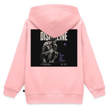 Disziplin: Tägliche Wahl - Kinder Premium Organic Zip Hoodie - Rosa - Hinten - AI Model Kid Female (0cm)