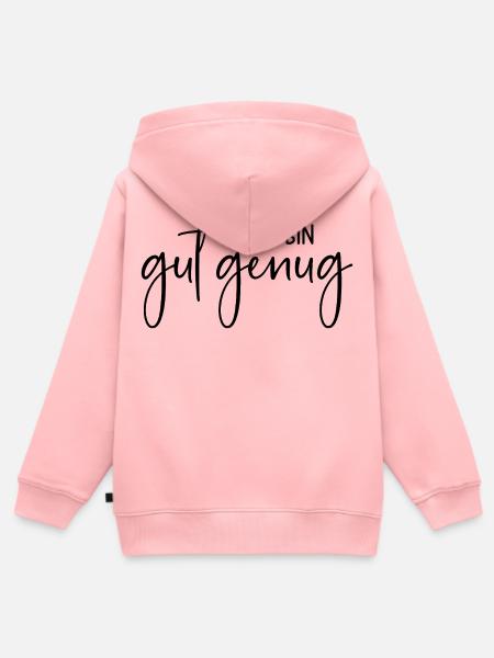 Ich bin gut genug - Kinder Premium Organic Zip Hoodie - Rosa