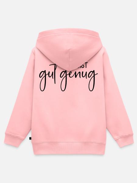 Du bist gut genug - Kinder Premium Organic Zip Hoodie - Rosa