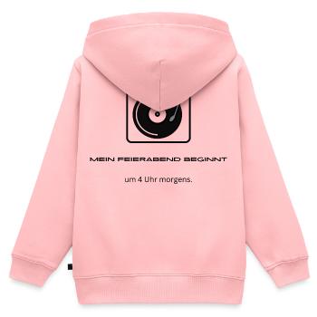 Mein Feierabend Beginnt Um 4 Uhr Morgens - DJ - Kinder Premium Organic Zip Hoodie - Rosa - Hinten - AI Model Kid Female (0cm)