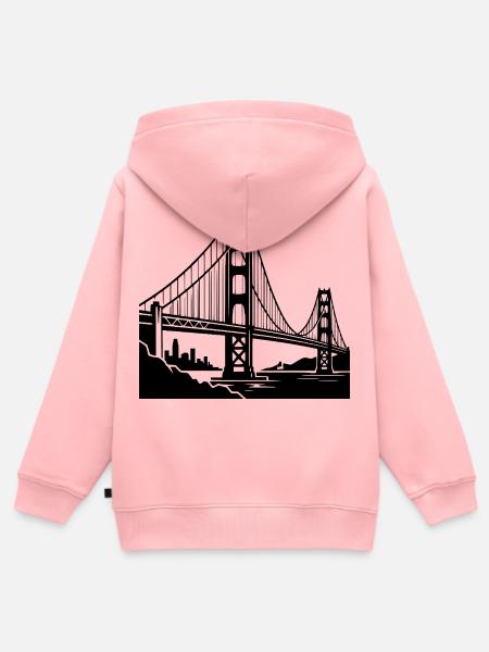 Golden Gate Bridge - Kinder Premium Organic Zip Hoodie - Rosa