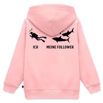 ich und Meine Follower Taucher Tauchen  - Kinder Premium Organic Zip Hoodie - Rosa - Hinten - AI Model Kid Female (0cm)