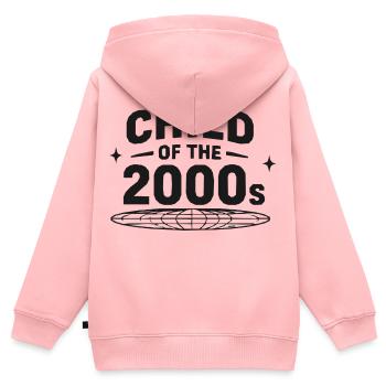 L’enfant des années 2000 - Sweat Premium à capuche zippé enfant bio - rose - Dos - AI Model Kid Female (0cm)