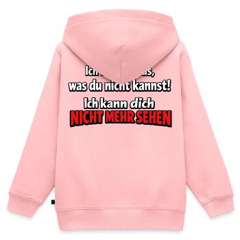 Ich kann dich nicht mehr sehen – frecher Spruch - Kinder Premium Organic Zip Hoodie - Rosa - Hinten - AI Model Kid Female (0cm)