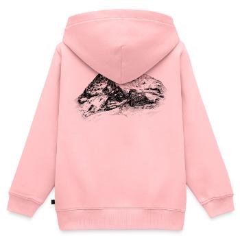 Eiger Nordwand Silhouette | Schweizer Alpen Gipfel - Kinder Premium Organic Zip Hoodie - Rosa - Hinten - AI Model Kid Female (0cm)