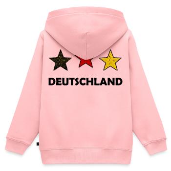 Drei farbige Sterne Deutschland - Kinder Premium Organic Zip Hoodie - Rosa - Hinten - AI Model Kid Female (0cm)