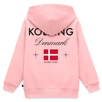 Kolding, Denmark, coordinates, travel, souvenir - Kids Premium Organic Zip-up Hoodie - rose - Back - AI Model Kid Female (0cm)