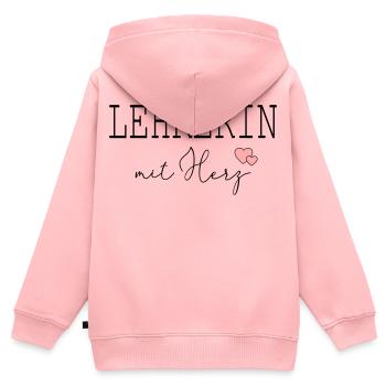Lehrerin mit Herz - Kinder Premium Organic Zip Hoodie - Rosa - Hinten - AI Model Kid Female (0cm)