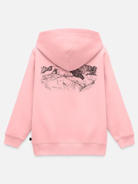 Olperer Zillertaler Tirol Alpen Gipfel-Design - Kinder Premium Organic Zip Hoodie - Rosa