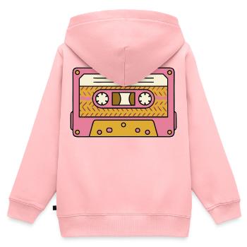 Retro Kassette in Pink - Kinder Premium Organic Zip Hoodie - Rosa - Hinten - AI Model Kid Female (0cm)