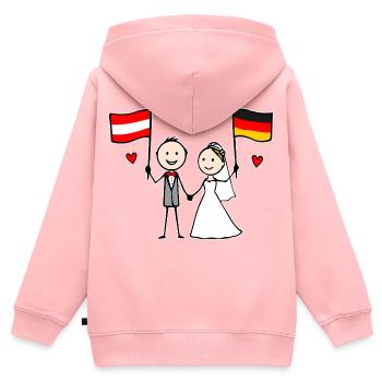 Hochzeitspaar Österreich Deutschland Flagge - Kinder Premium Organic Zip Hoodie - Rosa - Hinten - AI Model Kid Female (0cm)